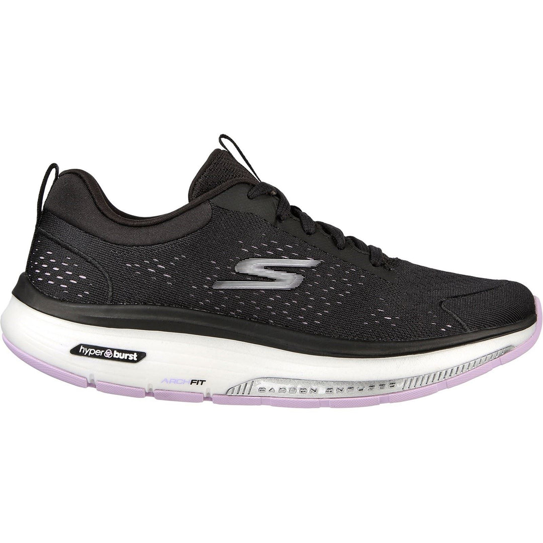 Women's Wide Fit Skechers 124933 Go Walk Workout Walker Trainers Black-1