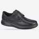 Men's Wide Fit Roamers M337 Touch Fastening Shoes - Black Leather