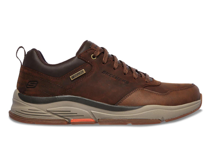 Skechers 210021 Wide Benago Hombre Trainers Dark Brown-1