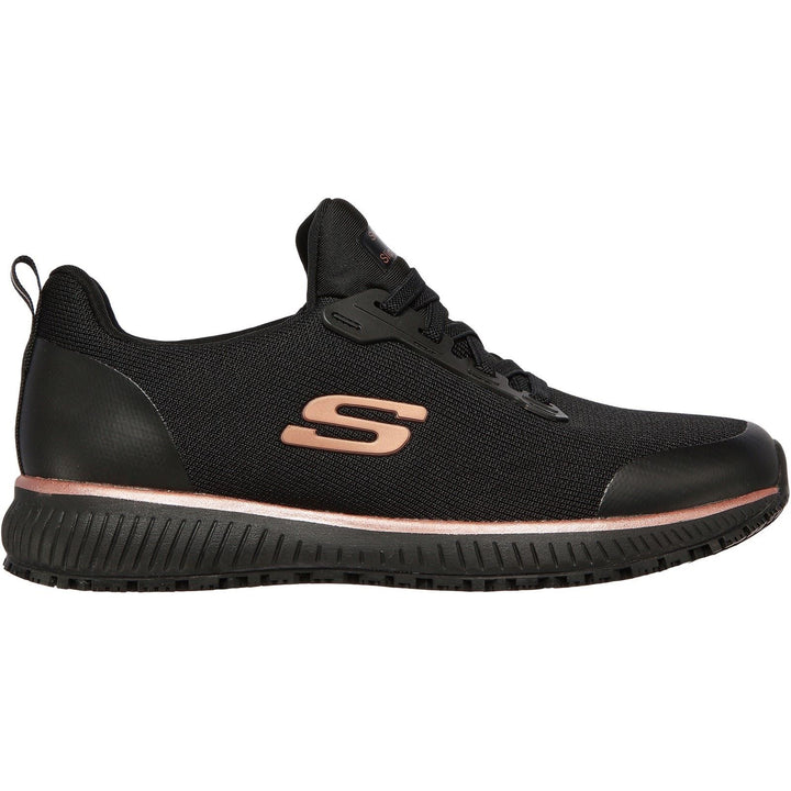 Skechers 77222EC Wide Squad SR Trainers Black Rose-1