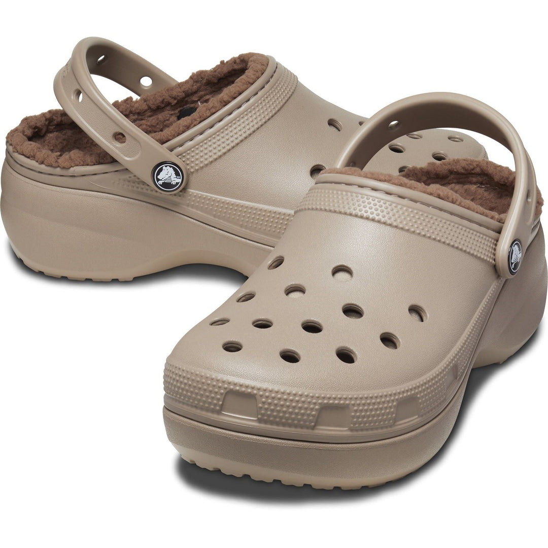 Women's Wide Fit Crocs 207938 Classic Platform Lined Clog Sandals