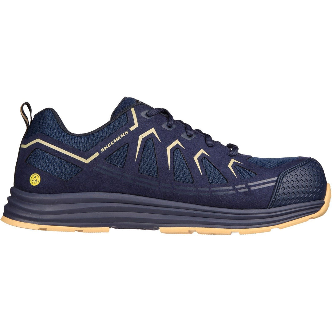 Skechers 200127EC Wide Navy Tan Malad II Safety Trainers-1