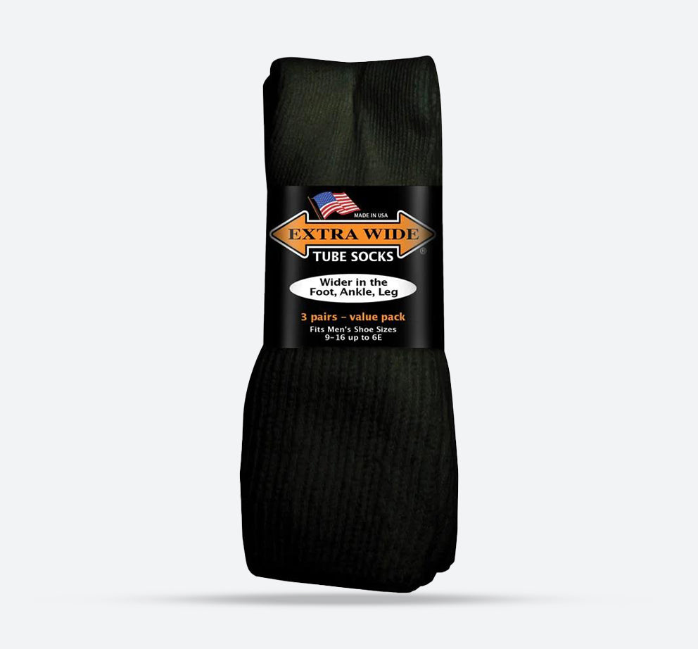 Extra Wide Ew801 3-pairs Tube Crew Socks-main