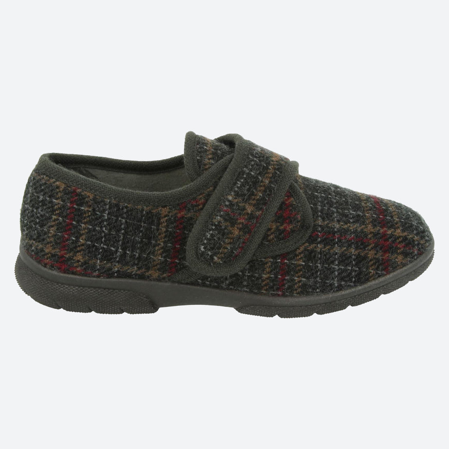 Mens Wide Fit DB Tartan Slippers