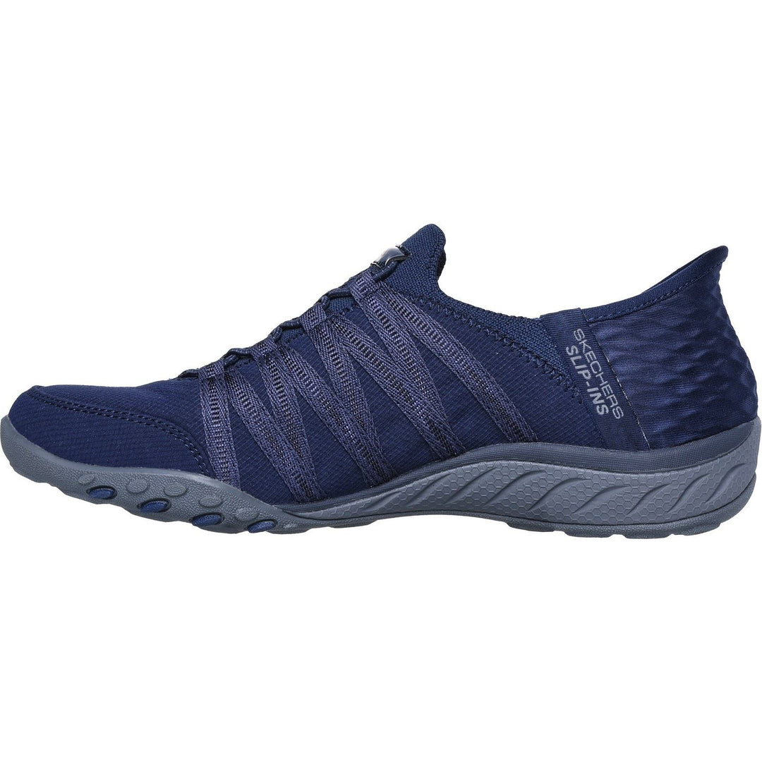 Skechers 100593 Wide Breathe Easy Roll Trainers Navy-4