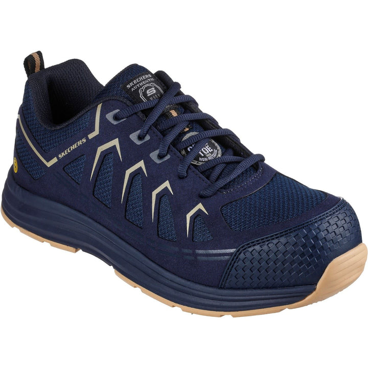 Skechers 200127EC Wide Navy Tan Malad II Safety Trainers-2