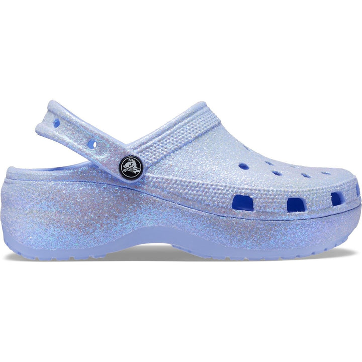 Women's Wide Fit Crocs 207241 Classic Platform Glitter Clog Sandals