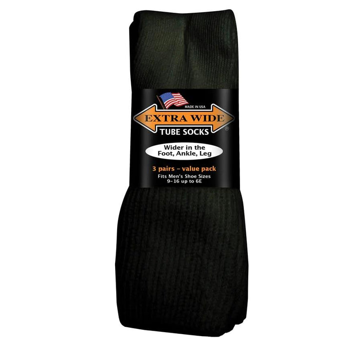 Extra Wide Ew801 3-pairs Tube Crew Socks-1